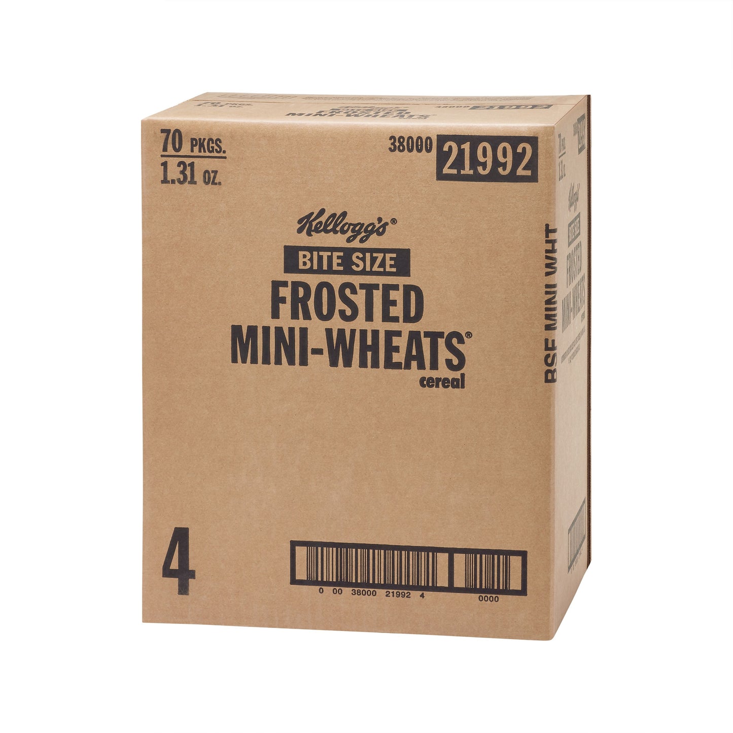 Kellogg's Mini Wheats Frosted Whole Grain Bite Size Cereal 1.31 Ounce Size - 70 Per Case.