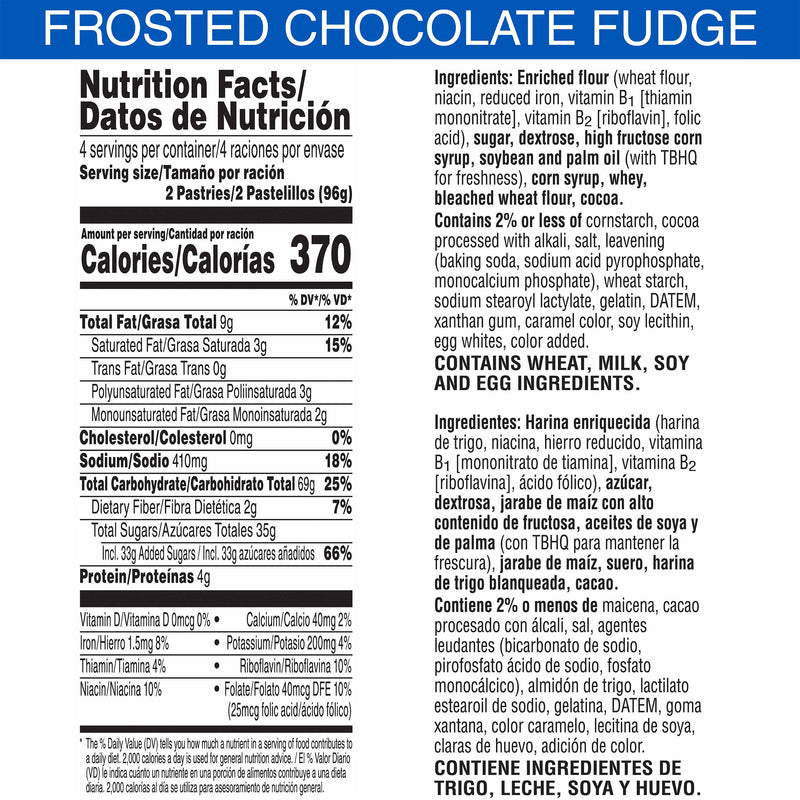 Kellogg's Pop Tarts Frosted Chocolate Fudge 13.5 Ounce Size - 12 Per Case.