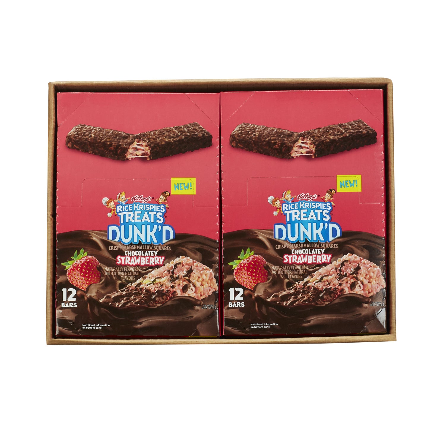 Kellogg's Rice Krispies Treats Strawberry Dunk'd Bars 3.1 Ounce Size - 72 Per Case.