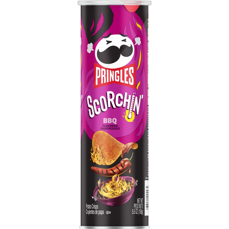 Pringles Crisps Scorchin' BBQ 5.5 Ounce Size - 14 Per Case.