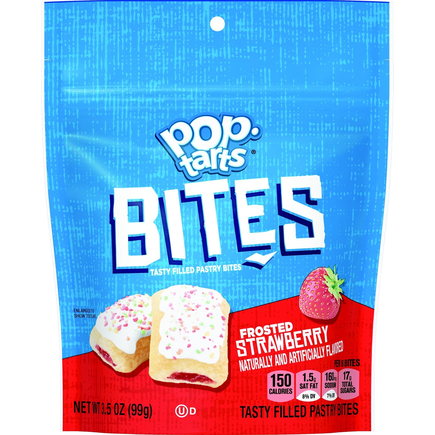 Kellogg's Pop Tarts Frosted Strawberry Bites 3.5 Ounce Size - 6 Per Case.