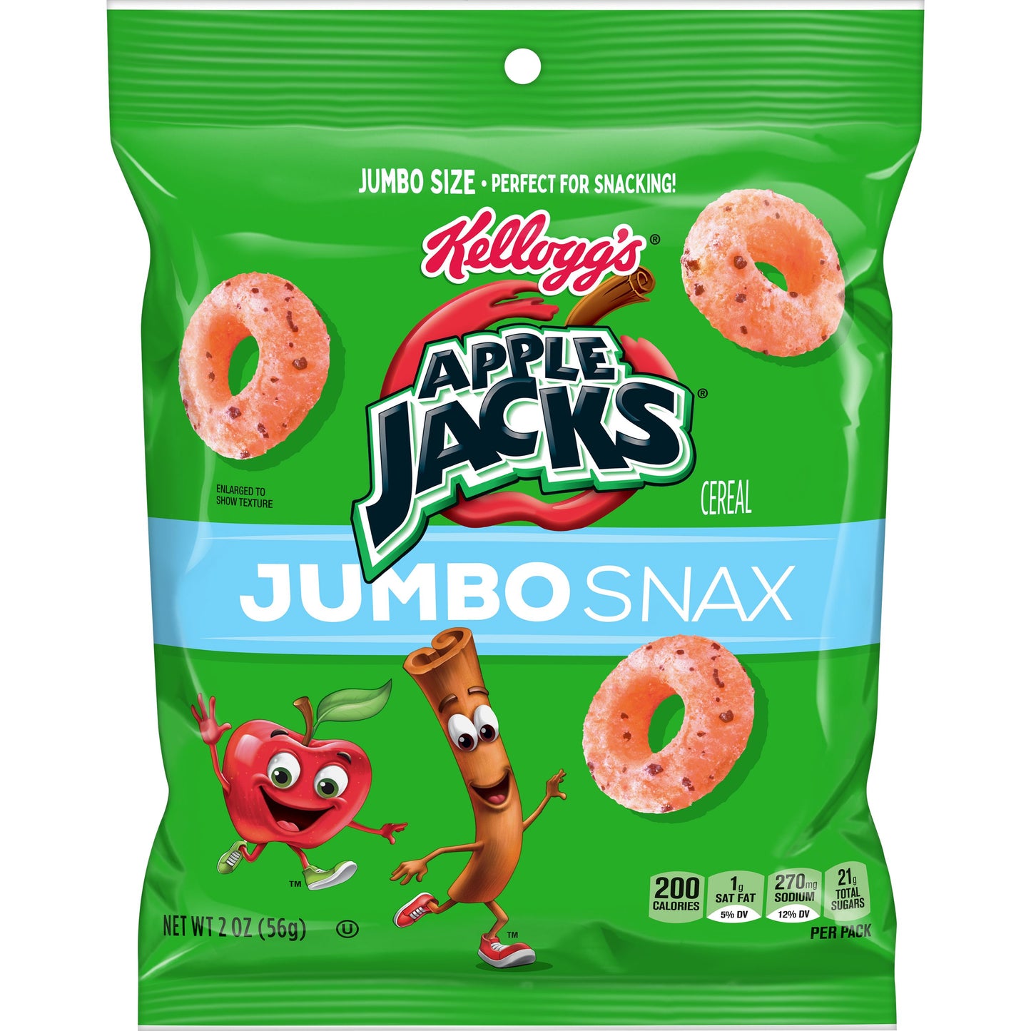 Kellogg's Cereal Snacking Apple Jacks 2 Ounce Size - 6 Per Case.