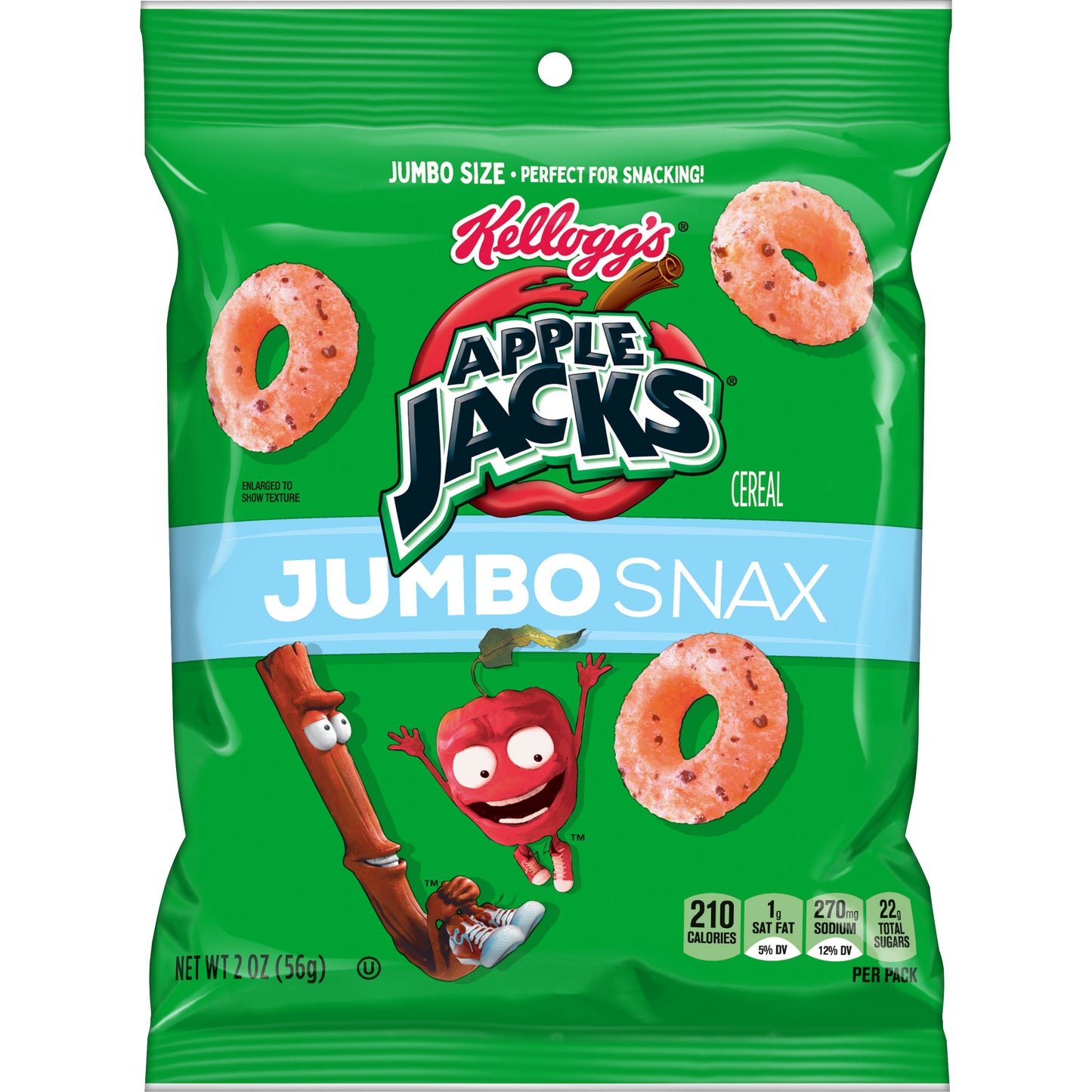 Kellogg's Cereal Snacking Apple Jacks 2 Ounce Size - 6 Per Case.