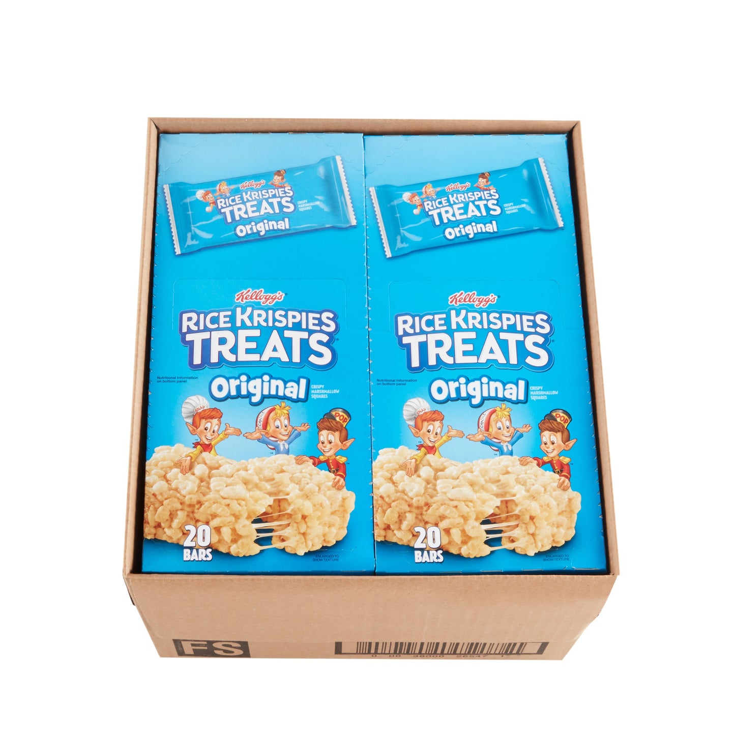 Kellogg's Rice Krispies Treats Squares Original 1.3 Ounce Size - 80 Per Case.