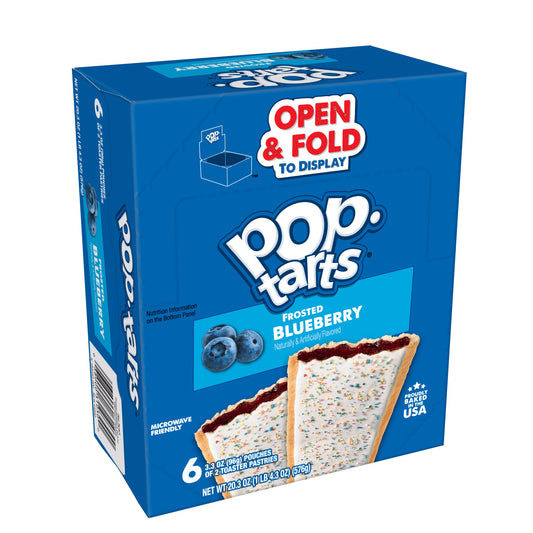 Kellogg's Pop Tarts Frosted Blueberry 3.3 Ounce Size - 72 Per Case.