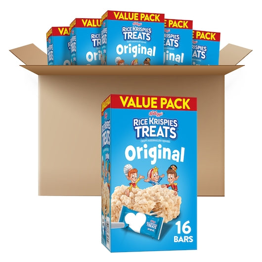 Kellogg's Rice Krispies Treats Squares Original Bars 0.78 Ounce Size - 96 Per Case.