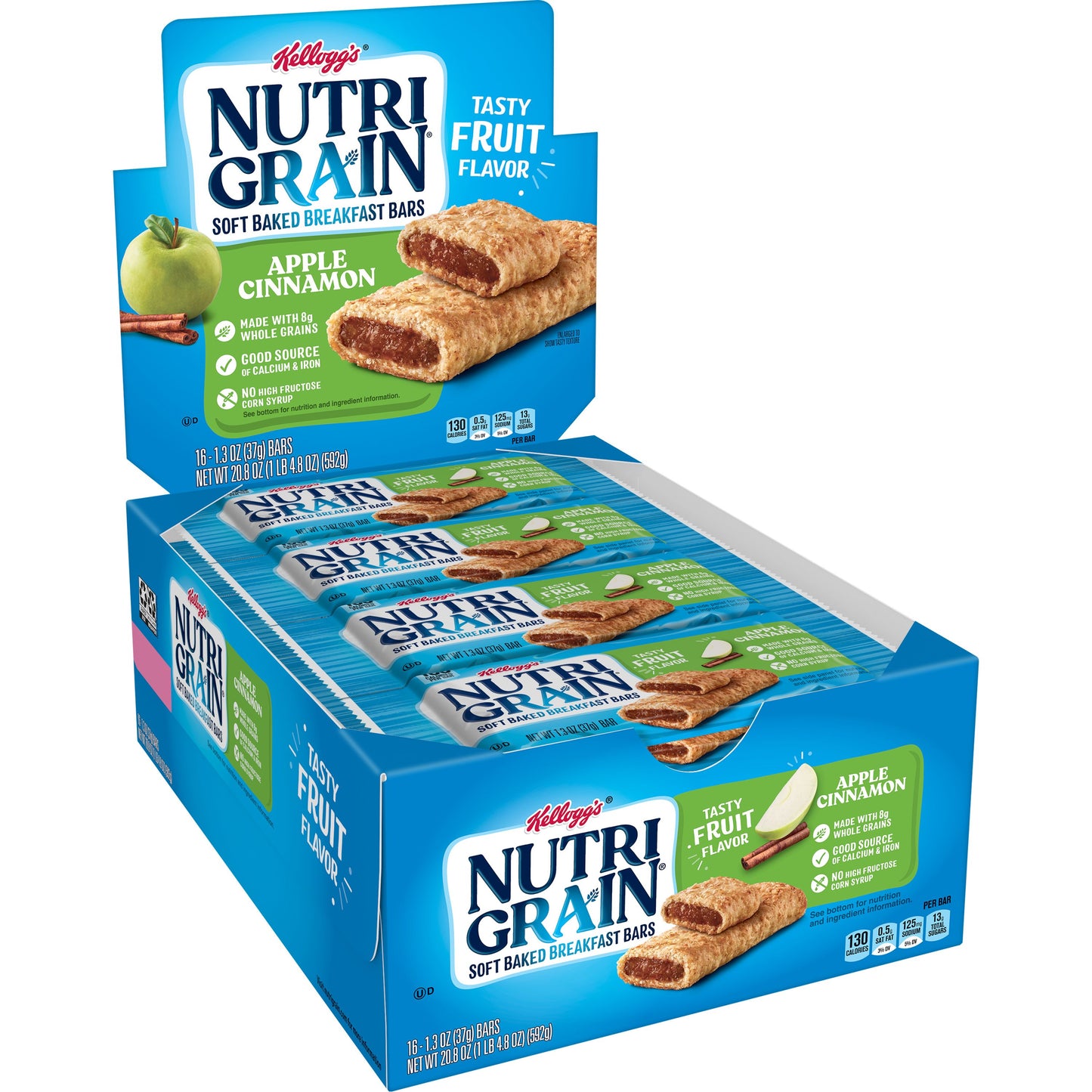 Kellogg's Nutri Grain Soft Baked Breakfast Bars Apple Cinnamon 1.3 Ounce Size - 48 Per Case.