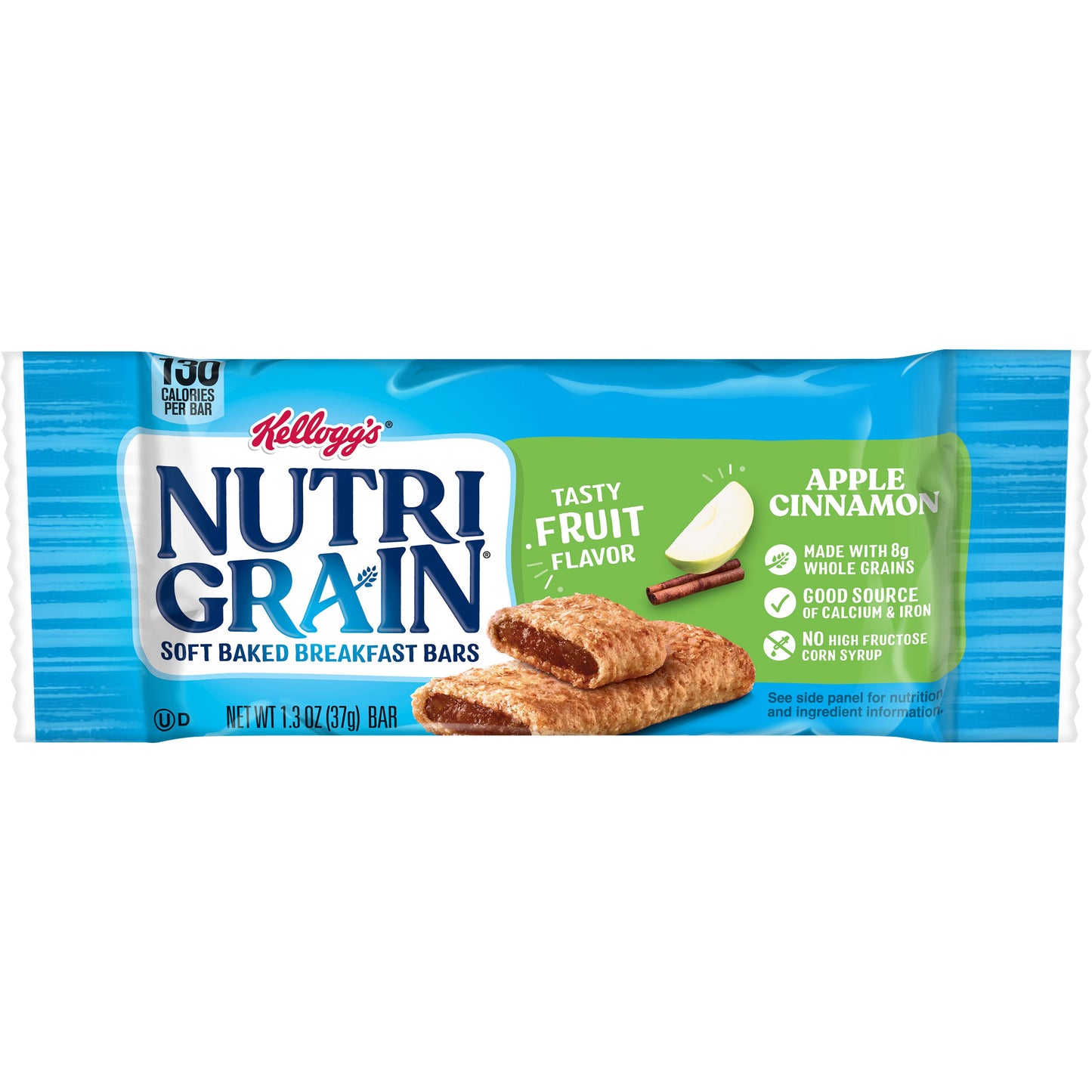 Kellogg's Nutri Grain Soft Baked Breakfast Bars Apple Cinnamon 1.3 Ounce Size - 48 Per Case.