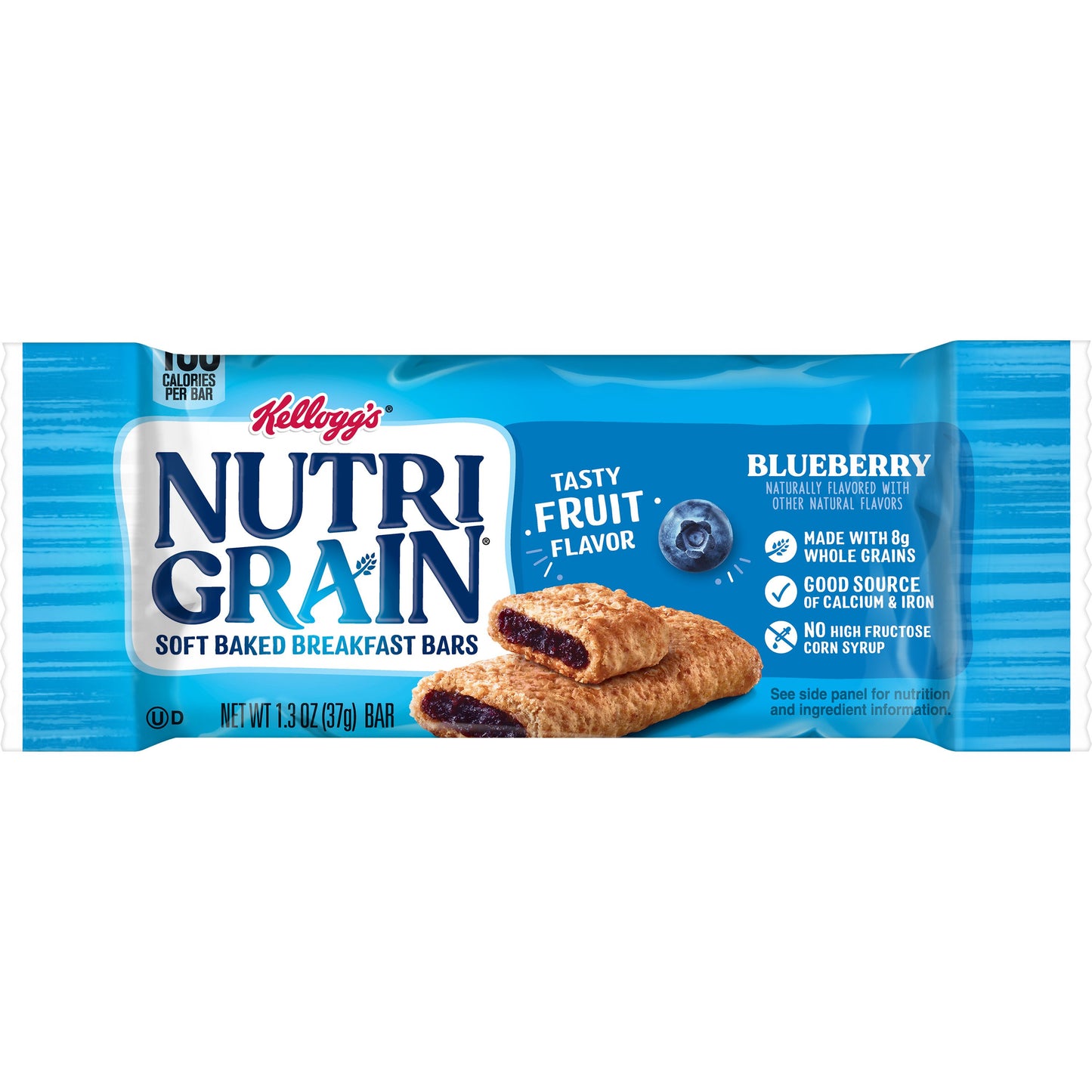 Kellogg's Nutri Grain Soft Baked Breakfast Bars Blueberry 1.3 Ounce Size - 48 Per Case.