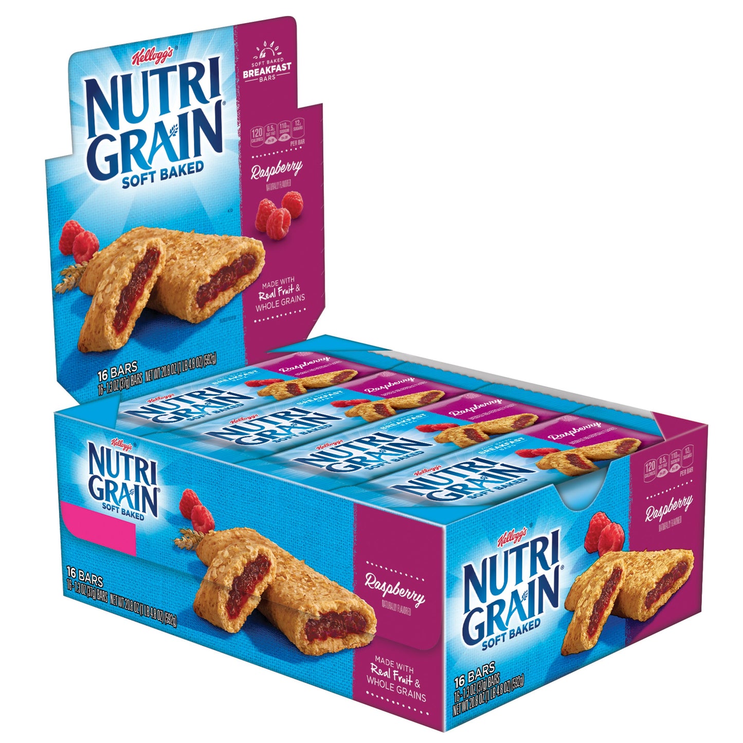 Kellogg's Nutri Grain Soft Baked Breakfast Bars Raspberry 1.3 Ounce Size - 48 Per Case.