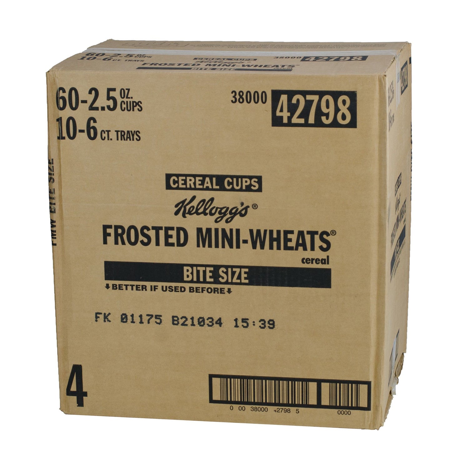 Kellogg's Mini Wheats Cereal Bite Size Frosted 2.5 Ounce Size - 60 Per Case.