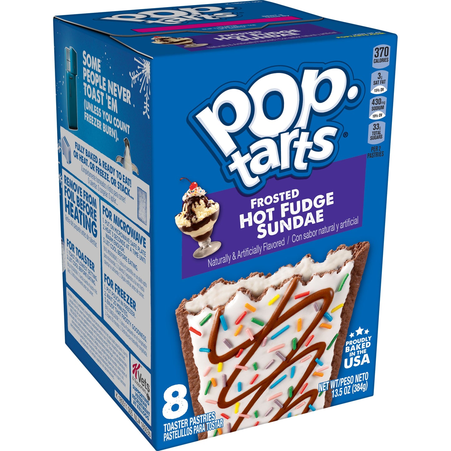 Kellogg's Pop-Tarts Frosted Hot Fudge Sundae Pastry, 13.5 Ounces - 12 Per Case.