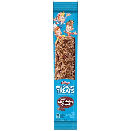 Kellogg's Rice Krispies Treats Squares Double Chocolate Chunk 3 Ounce Size - 72 Per Case.