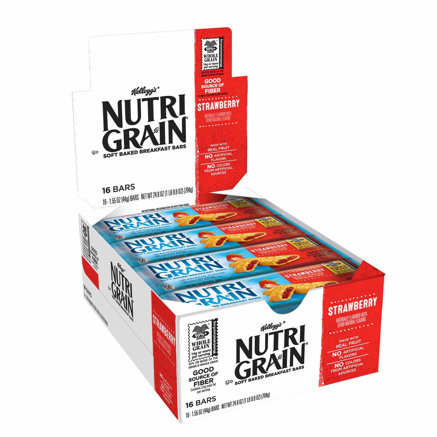 Kellogg's Nutri Grain Soft Baked Breakfast Bars Strawberry 1.55 Ounce Size - 96 Per Case.