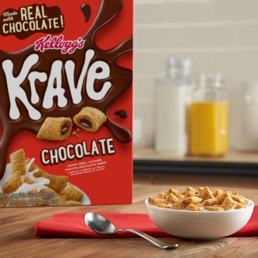 Kellogg's Krave Cereal Chocolate 35 Ounce Size - 4 Per Case.