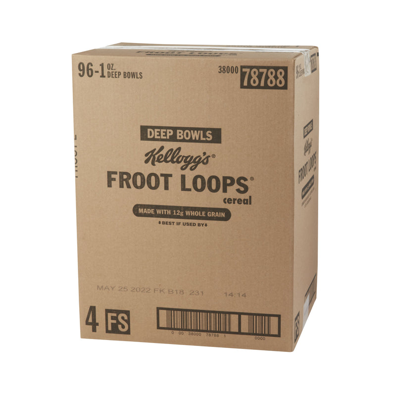 Kellogg's Froot Loops Cereal Reduced Sugar 1 Ounce Size - 96 Per Case.