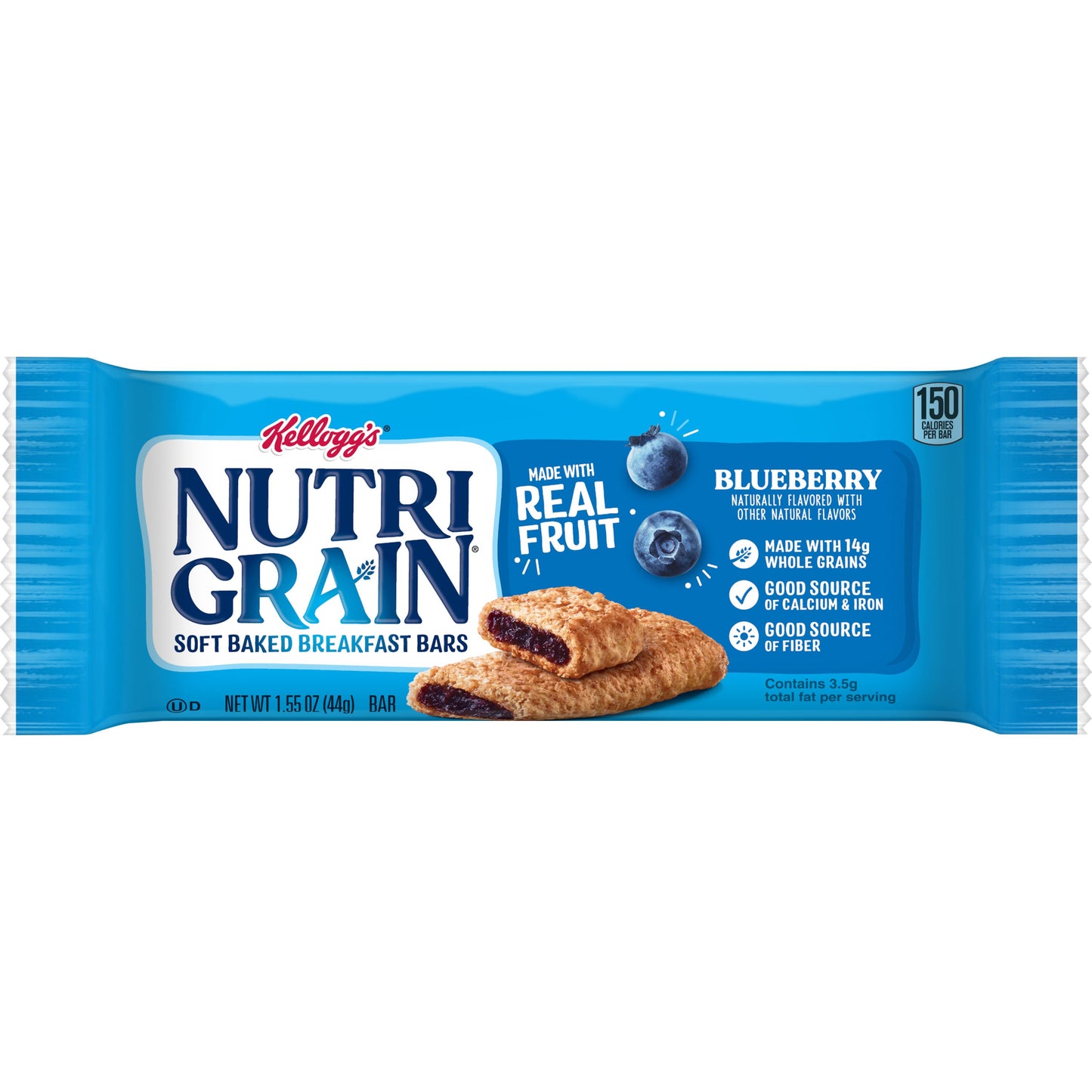 Kellogg's Nutri Grain Soft Baked Breakfast Bars Blueberry 1.55 Ounce Size - 96 Per Case.