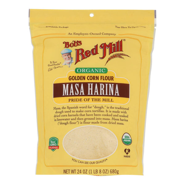 Bob's Red Mill - Flour - Organic - Masa Harina - Case of 4 - 24 Ounce