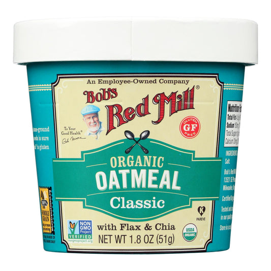 Bob's Red Mill - Oatmeal - Organic - Cup - Classc - Gluten Free - Case of 12 - 1.8 Ounce