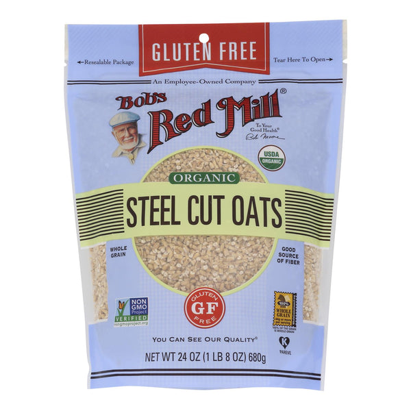 Bob's Red Mill - Organic Steel Cut Oats - Gluten Free - Case of 4-24 Ounce