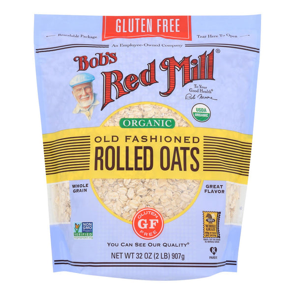 Bob's Red Mill - Organic Old Fashioned Rolled Oats - Gluten Free - Case of 4-32 Ounce