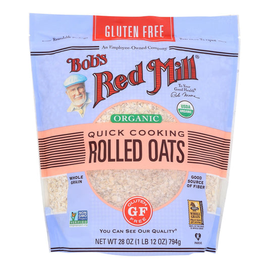 Bob's Red Mill - Organic Quick Cooking Rolled Oats - Gluten Free - Case of 4-28 Ounce