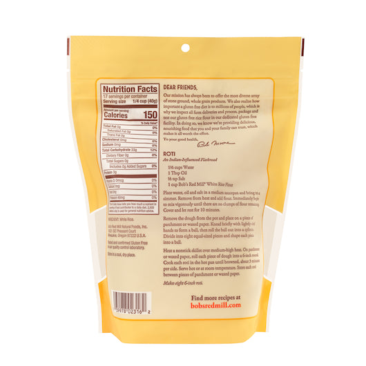 Bob's Red Mill Natural Foods Inc Rice Flour White, 24 Ounces - 4 Per Case.