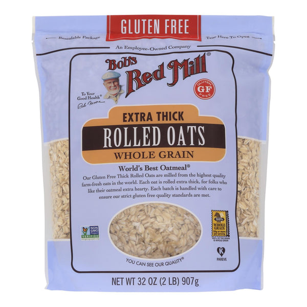 Bob's Red Mill - Thick Rolled Oats - Gluten Free - Case of 4-32 Ounce.