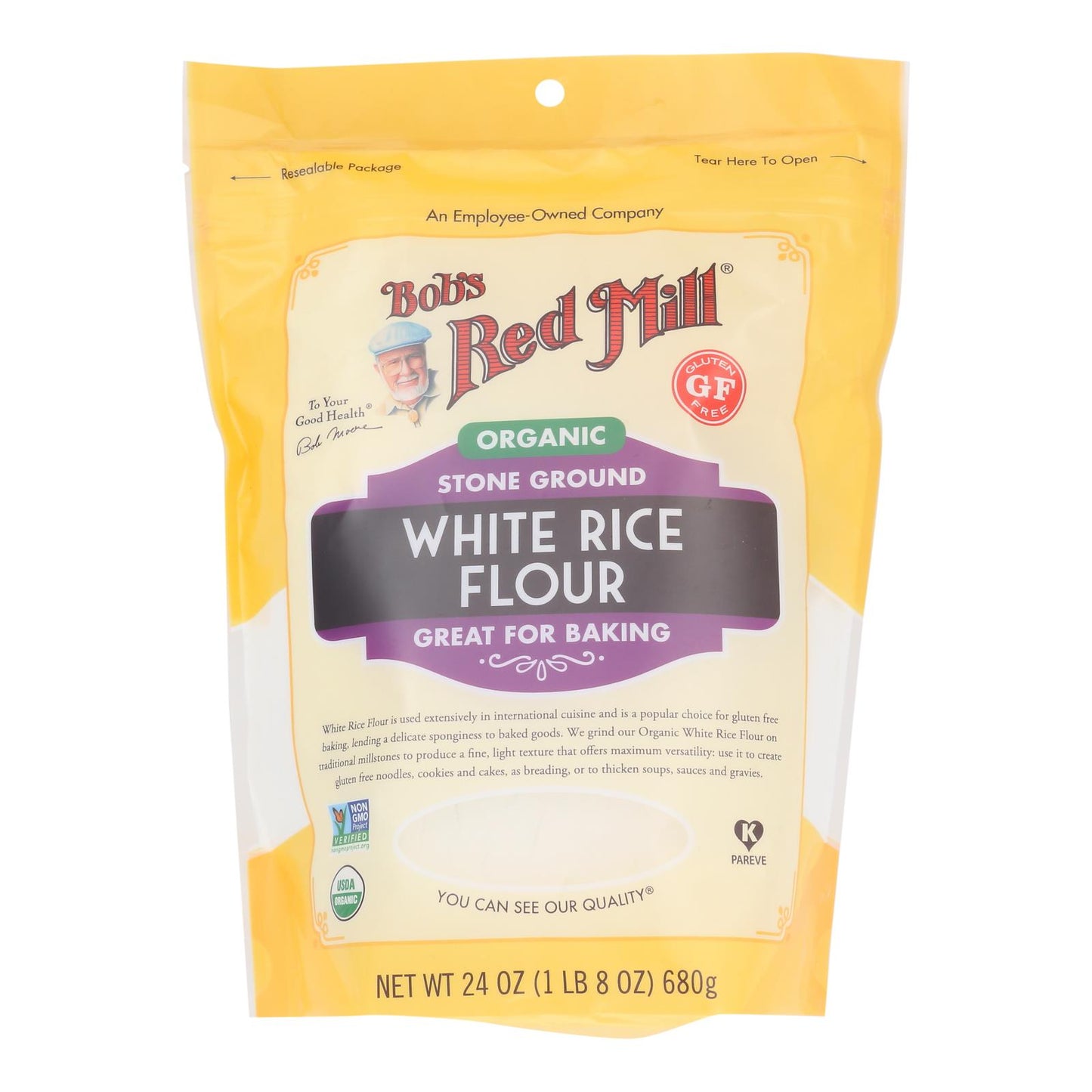 Bob's Red Mill - Flour White Rice - Case of 4 - 24 Ounce