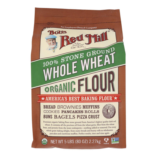 Bob's Red Mill - Organic Whole Wheat Flour - 5 lb - Case of 4