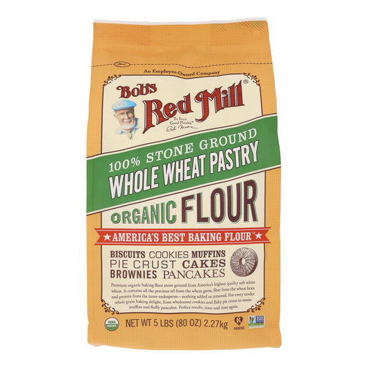 Bob's Red Mill - Organic Whole Wheat Pastry Flour - 5 lb - Case of 4