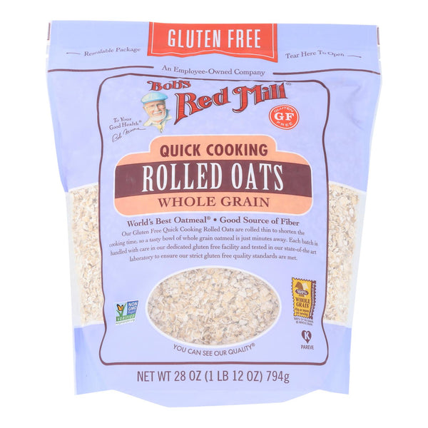 Bob's Red Mill - Quick Cooking Rolled Oats - Gluten Free - Case of 4-28 Ounce.