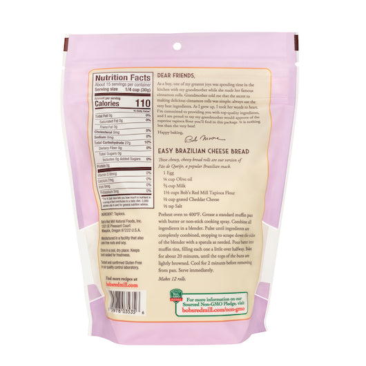 Bob's Red Mill Natural Foods Inc Tapioca Flour, 16 Ounces - 4 Per Case.