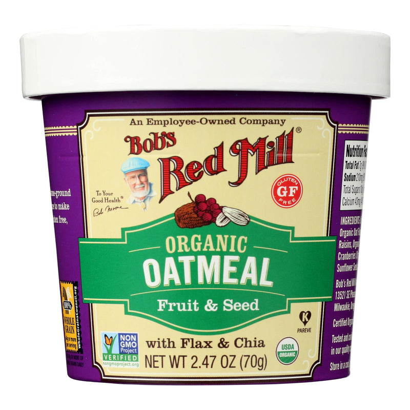 Bob's Red Mill - Oatmeal Cup - Organic Fruit and Seed - Gluten Free - Case of 12 - 2.47 Ounce