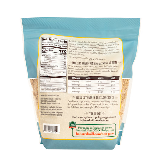 Bob's Red Mill Natural Foods Inc Steel Cut Oats, 54 Ounces- 4 Per Case.