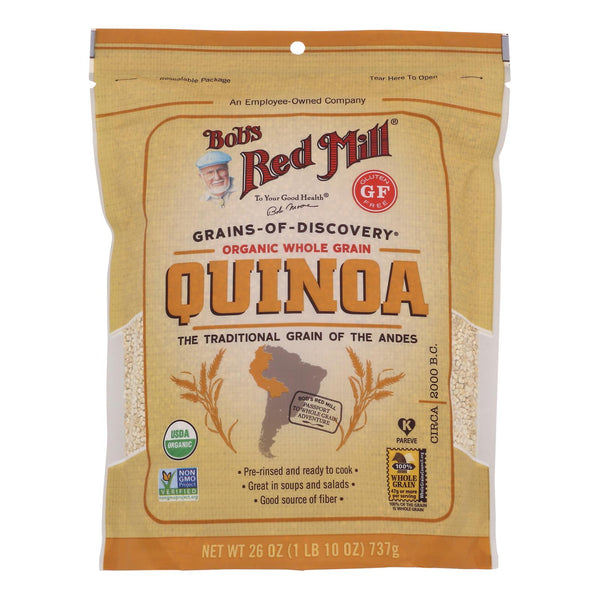 Bob's Red Mill Organic Whole Grain Quinoa - Case of 4 - 26 Ounce