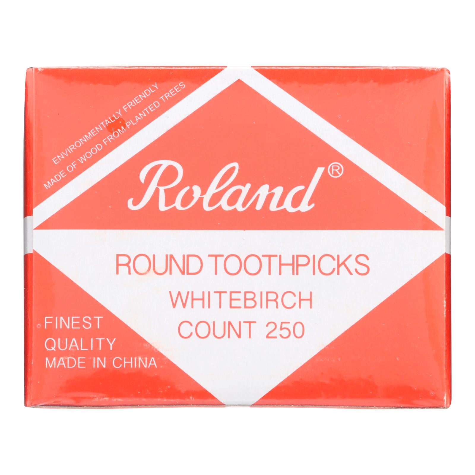 Roland Products - Toothpicks Round Birchwd - Case of 48 - 25O Count