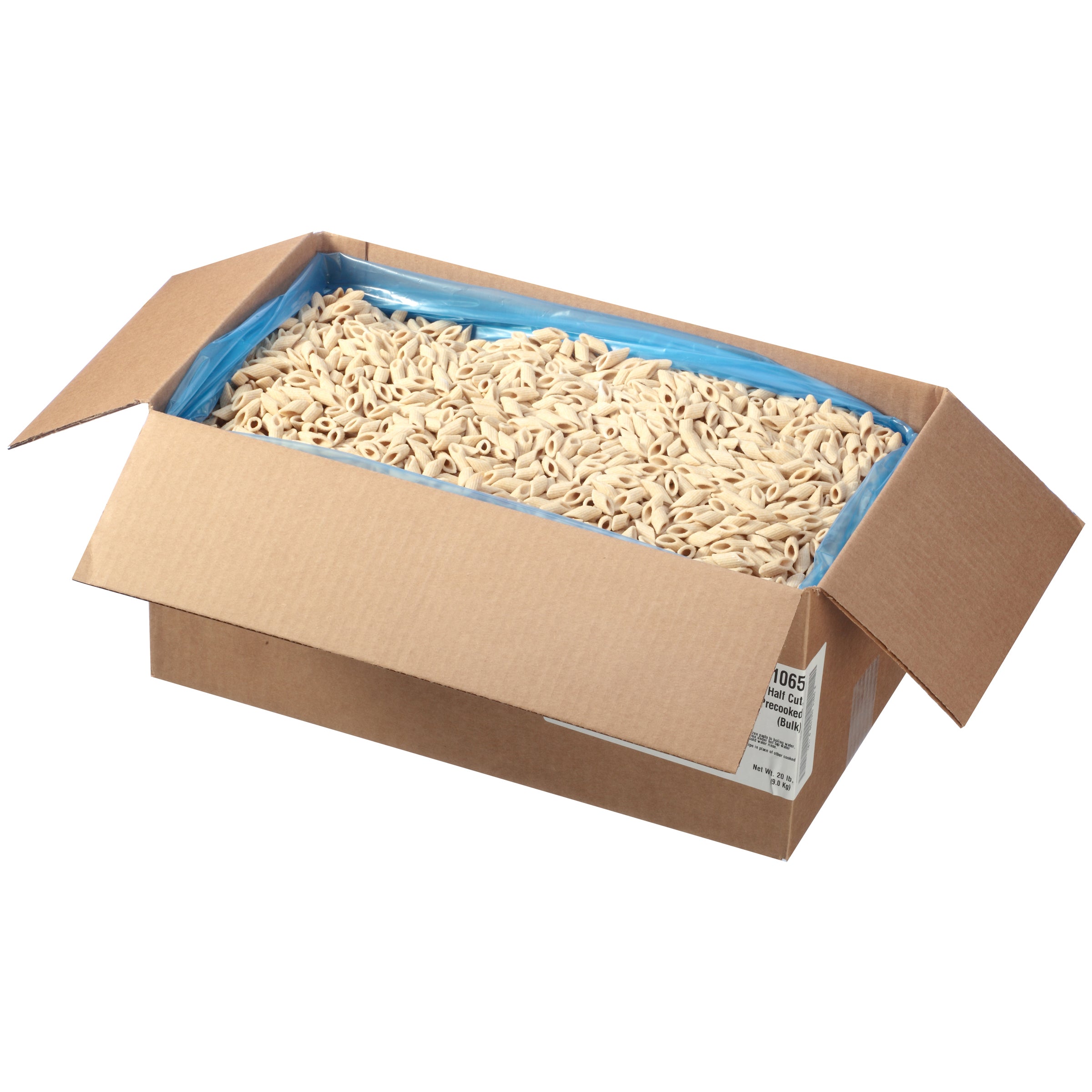Marzetti Frozen Pasta Whole Wheat Penne Rigati Half Cut 20 Pound Each - 1 Per Case.