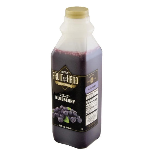 Oregon Fruit Products Fruit In Hand Blueberry Velvet Craft Fruit Puree 32 Fluid Ounce - 6 Per Case.