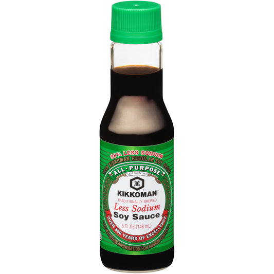 Kikkoman Less Sodium Soy Sauce 5 Fluid Ounce - 12 Per Case.