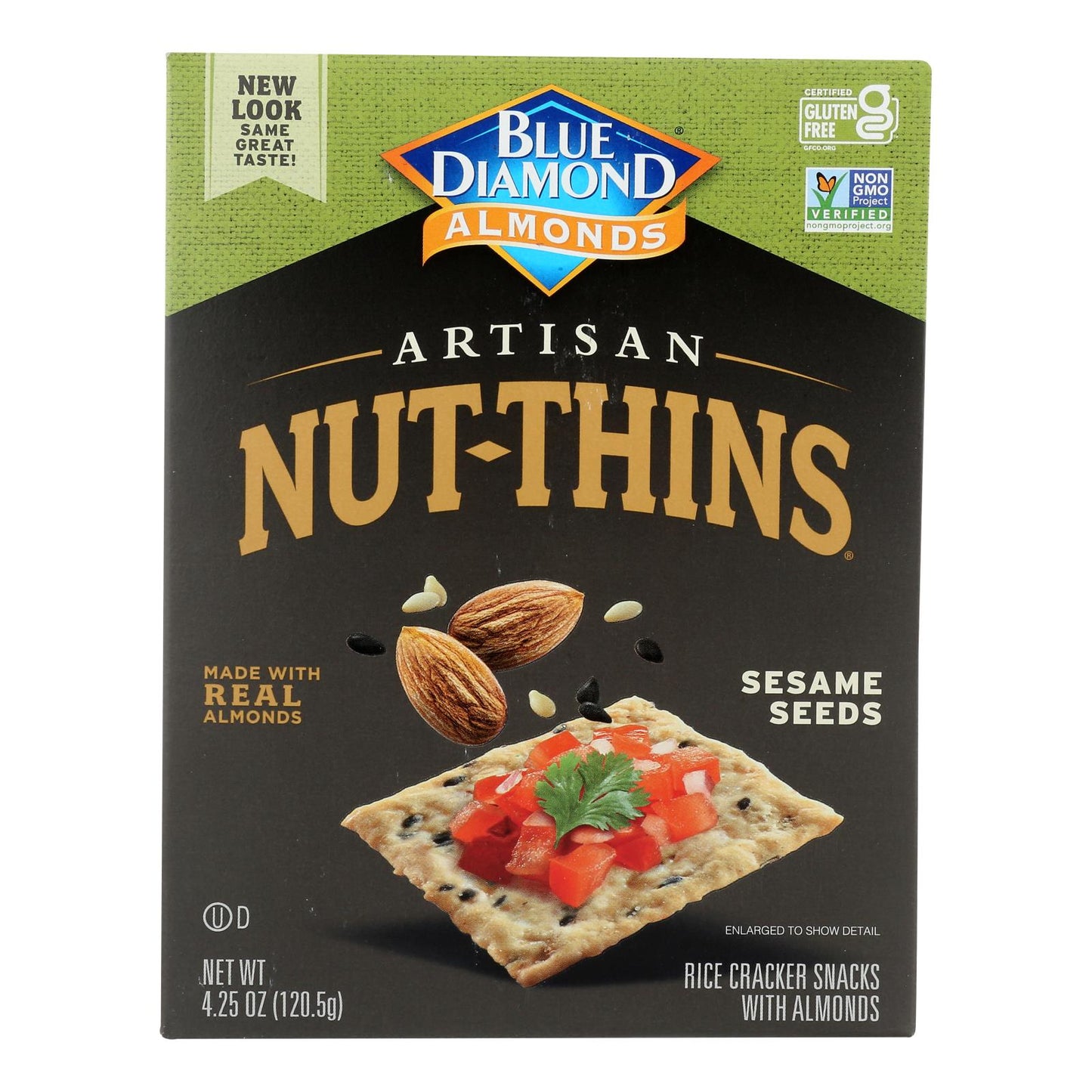 Blue Diamond - Artesion Nut Thins - Sesame Seed - Case of 12 - 4.25 Ounce.