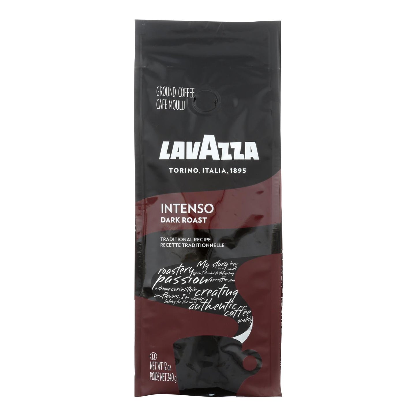 Lavazza Coffee's Intenso Dark Roast  - Case of 6 - 12 Ounce