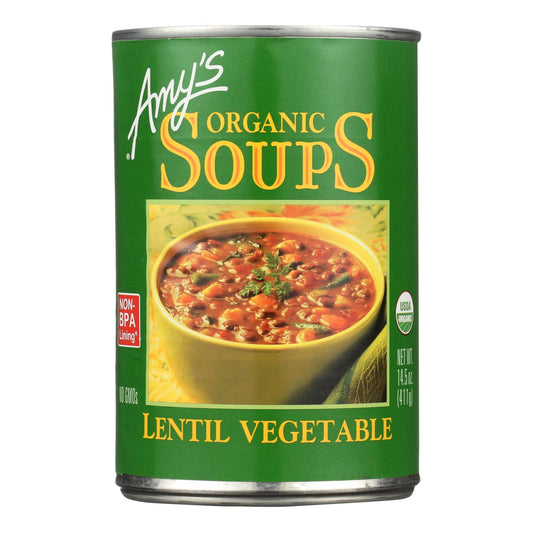 Amy's - Organic Lentil Vegetable Soup - Case of 12 - 14.5 Ounce