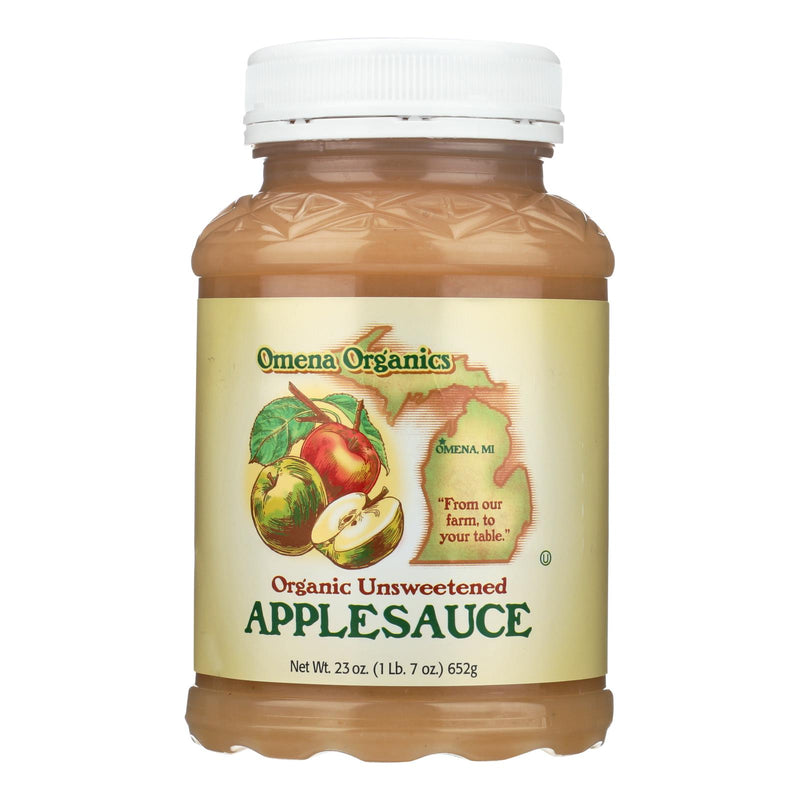 Omena Organics Apple Sauce - Organic - Unsweetend - Case of 12 - 23 Ounce