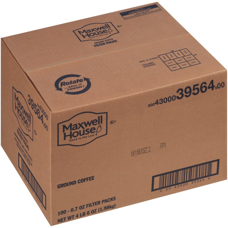 Maxwell House Ground Coffee Filter Packs 100 Case Pack