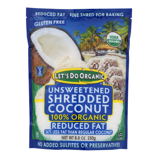 Let's Do Organics Organic Lite Shredded - Coconut - Case of 12 - 8.8 Ounce.