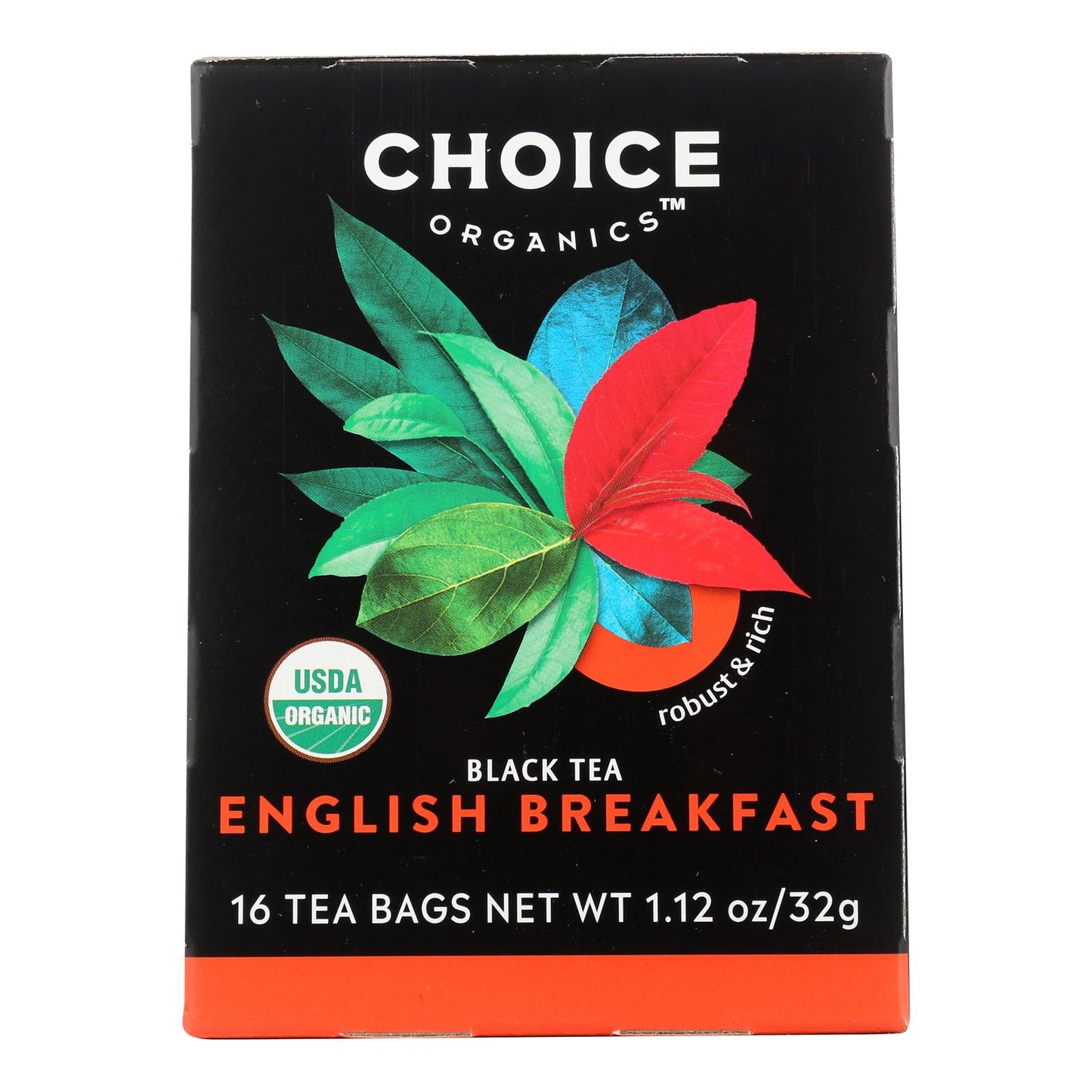 Choice Organic Teas English Breakfast Tea - 16 Tea Bags - Case of 6