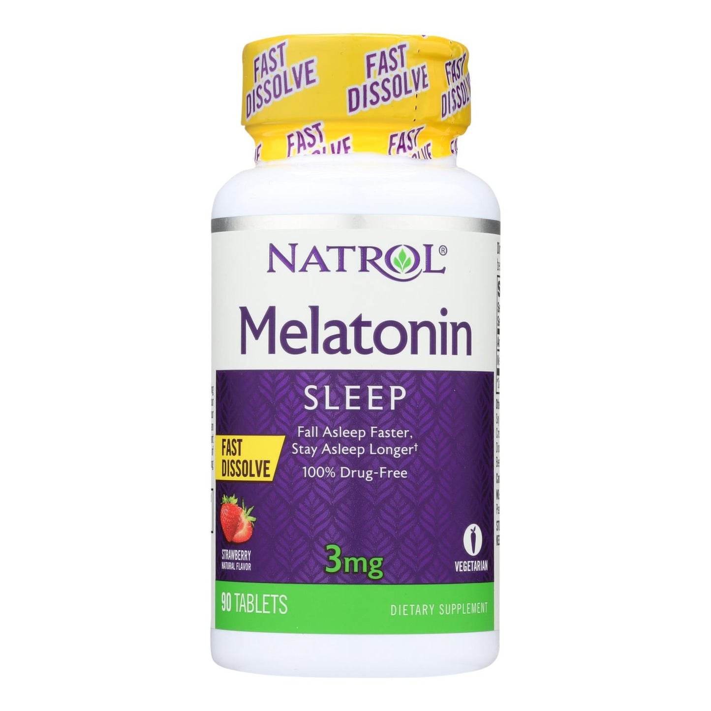 Natrol Melatonin Fast Dissolve Strawberry - 3 mg - 90 Tablets