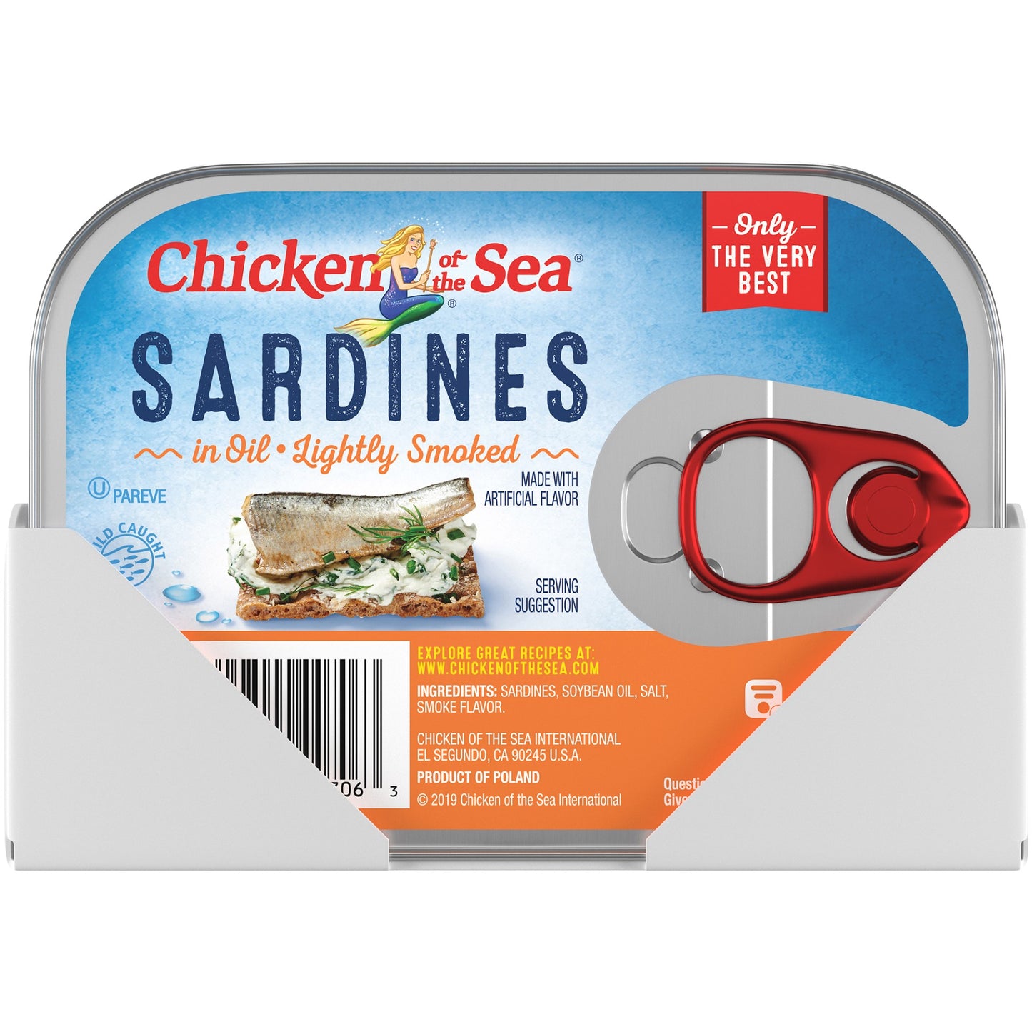 Chicken Of The Sea Sardines In Oil Lightly Smoked 3.75 Ounce Size - 18 Per Case.