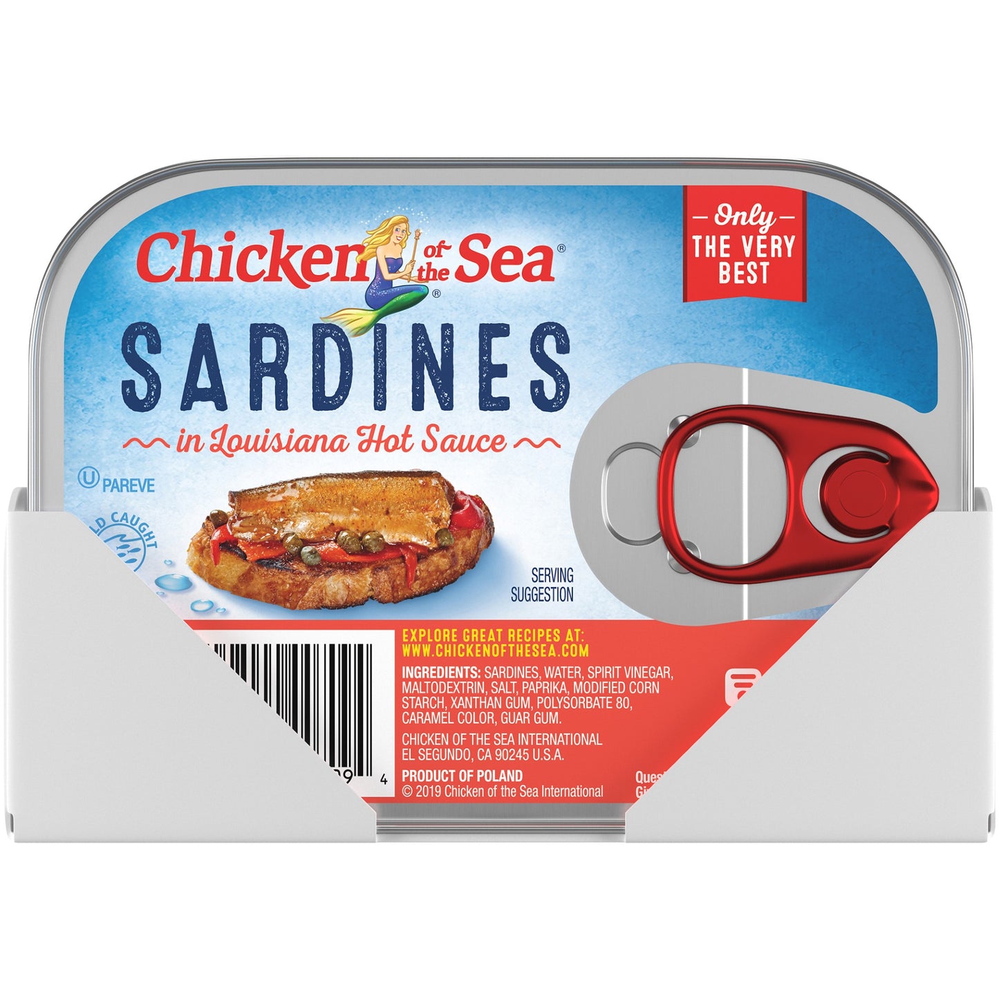 Chicken Of The Sea Sardines In Louisiana Hotsauce 3.75 Ounce Size - 18 Per Case.